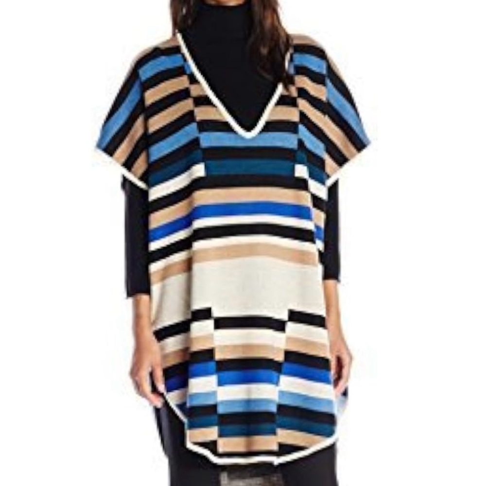 Mara Hoffman Women's Stripe Printed Poncho, Stone/Multi, One Size
